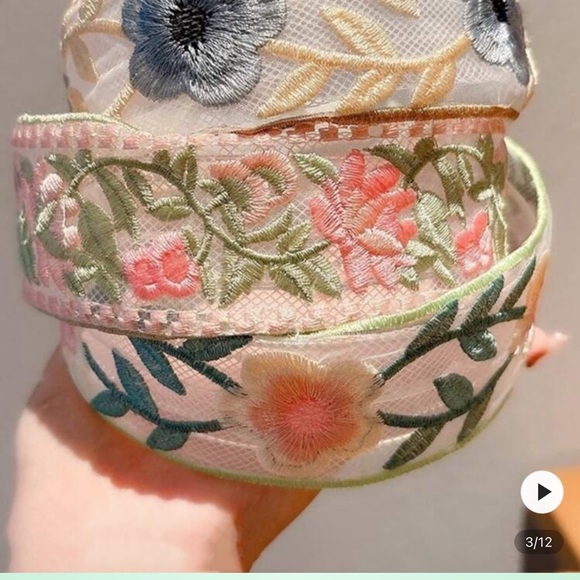 Floral Embroidered Headbands - Picture 1 of 6